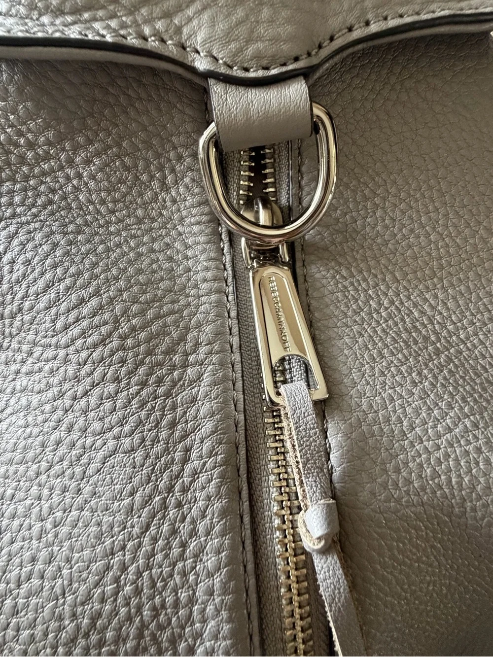 Rebecca Minkoff Gray Pebbled Leather Julian Backpack Medium w/ Silver Hardware